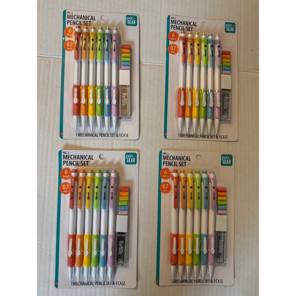 Lot of 4 packs Pen+Gear 0.7mm Mechanical Pencil Set 6 Count with Refills 24ct